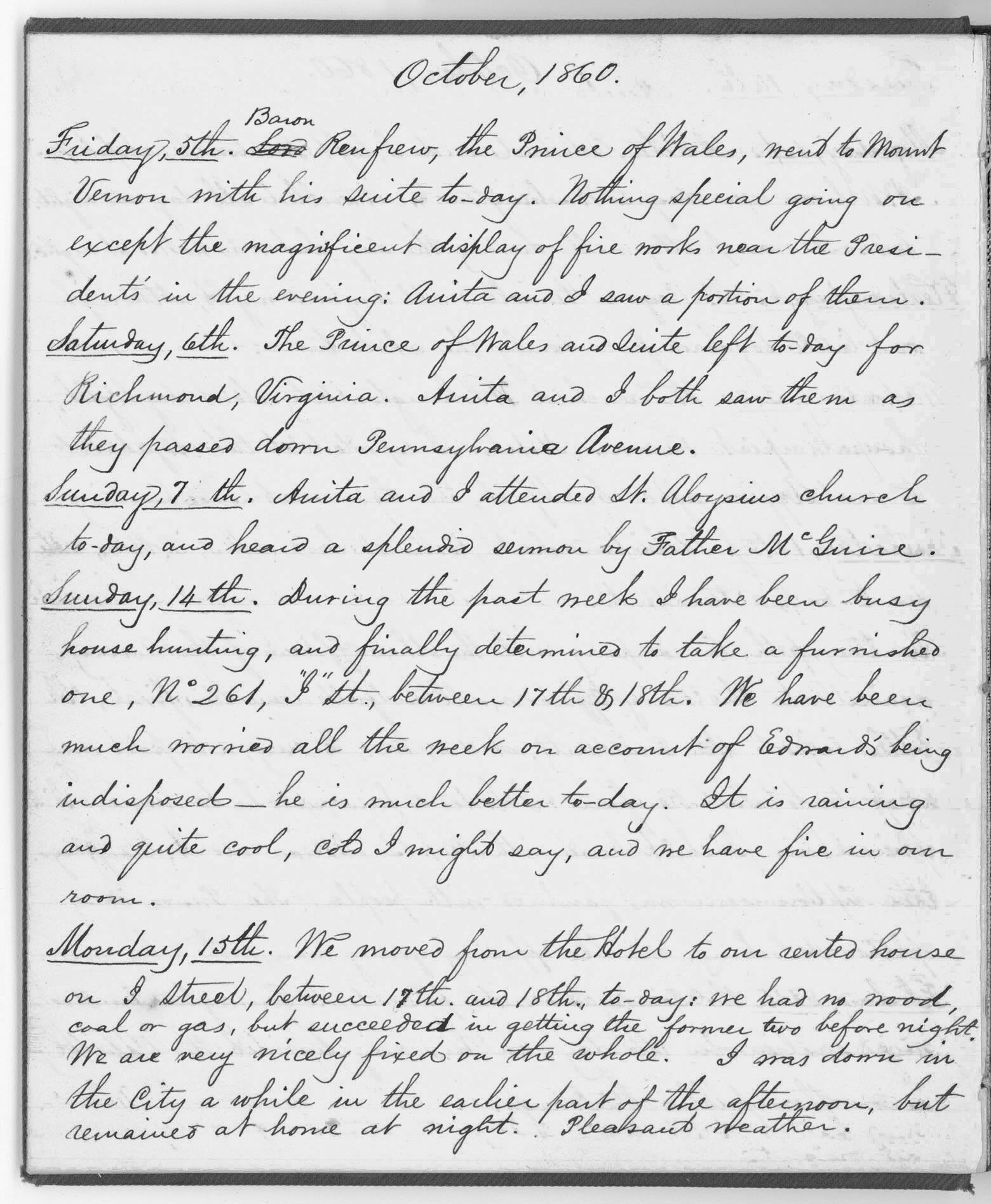 Civil War Diary Entry